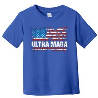 Ultra MAGA Distressed United States Of America USA Flag Toddler T-Shirt