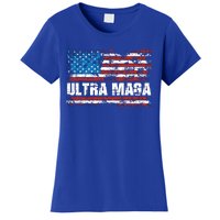 Ultra MAGA Distressed United States Of America USA Flag Women's T-Shirt