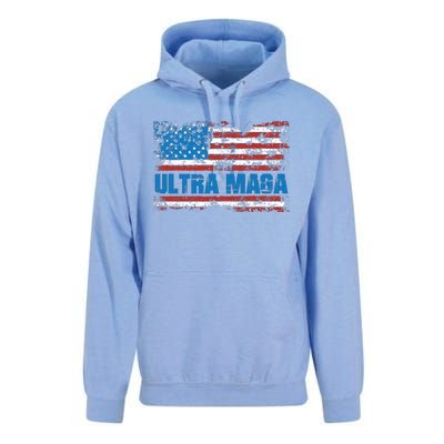 Ultra MAGA Distressed United States Of America USA Flag Unisex Surf Hoodie