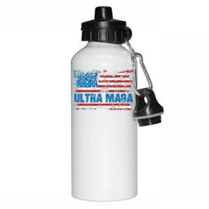 Ultra MAGA Distressed United States Of America USA Flag Aluminum Water Bottle