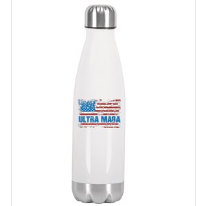 Ultra MAGA Distressed United States Of America USA Flag Stainless Steel Insulated Water Bottle