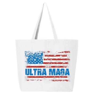 Ultra MAGA Distressed United States Of America USA Flag 25L Jumbo Tote