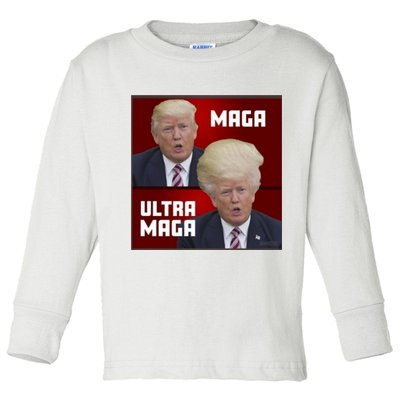 Ultra Maga Donald J Trump Ultra Maga Toddler Long Sleeve Shirt