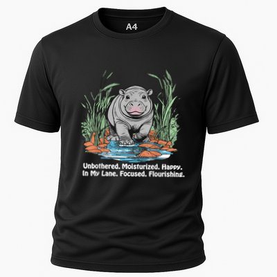 Unbothered Moo Deng Bouncy Pig Meme Cute Baby Hippo Viral Performance Shirt