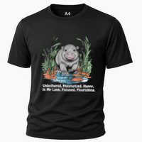 Unbothered Moo Deng Bouncy Pig Meme Cute Baby Hippo Viral Performance Shirt
