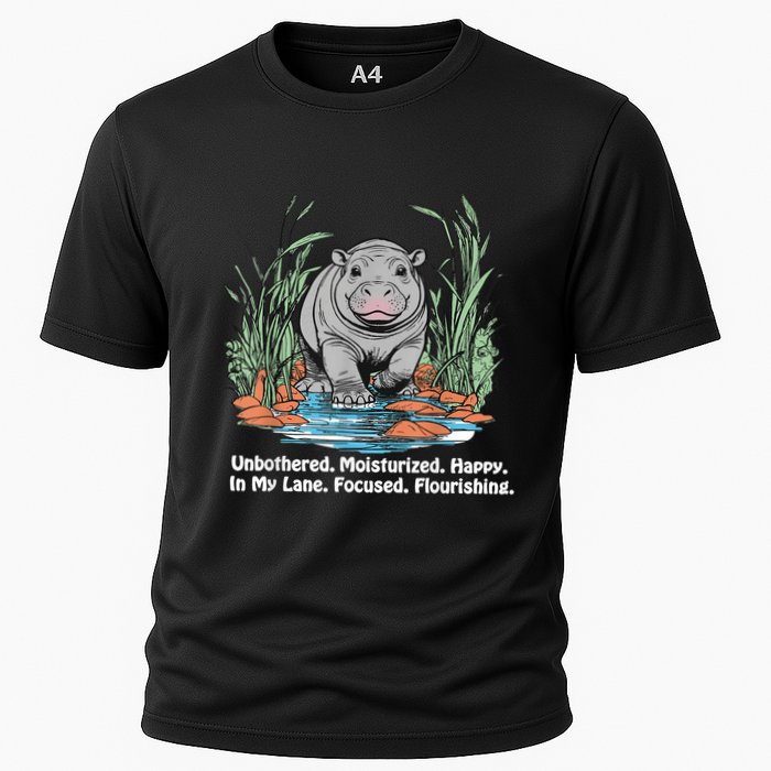 Unbothered Moo Deng Bouncy Pig Meme Cute Baby Hippo Viral Performance Shirt