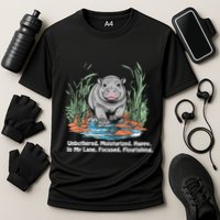 Unbothered Moo Deng Bouncy Pig Meme Cute Baby Hippo Viral Performance Shirt