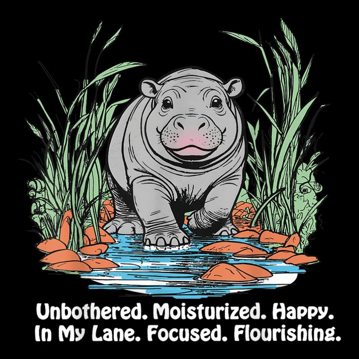 Unbothered Moo Deng Bouncy Pig Meme Cute Baby Hippo Viral Performance Shirt