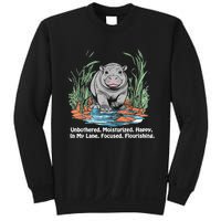 Unbothered Moo Deng Bouncy Pig Meme Cute Baby Hippo Viral Sweatshirt