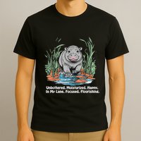 Unbothered Moo Deng Bouncy Pig Meme Cute Baby Hippo Viral T-Shirt