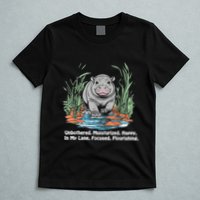 Unbothered Moo Deng Bouncy Pig Meme Cute Baby Hippo Viral T-Shirt