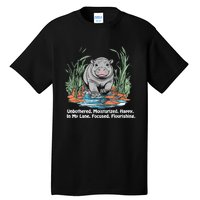 Unbothered Moo Deng Bouncy Pig Meme Cute Baby Hippo Viral Tall T-Shirt