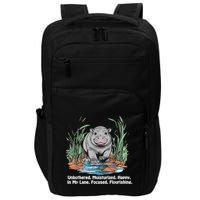 Unbothered Moo Deng Bouncy Pig Meme Cute Baby Hippo Viral Impact Tech Backpack