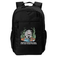Unbothered Moo Deng Bouncy Pig Meme Cute Baby Hippo Viral Backpack