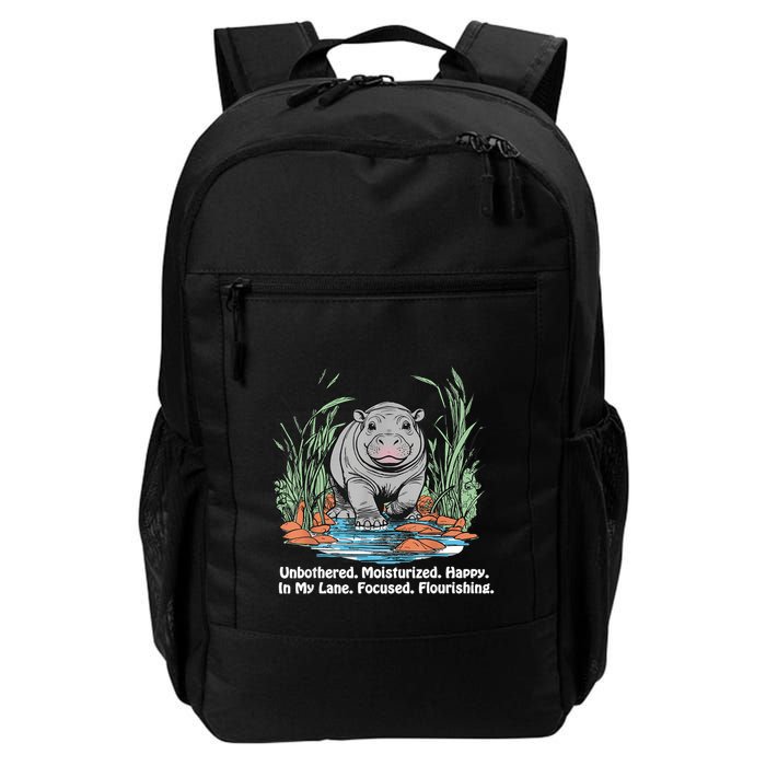 Unbothered Moo Deng Bouncy Pig Meme Cute Baby Hippo Viral Backpack