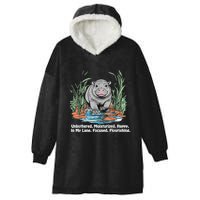 Unbothered Moo Deng Bouncy Pig Meme Cute Baby Hippo Viral Hooded Wearable Blanket