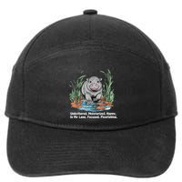 Unbothered Moo Deng Bouncy Pig Meme Cute Baby Hippo Viral 7-Panel Snapback Hat