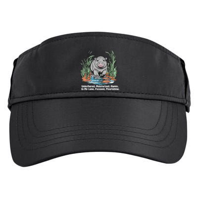 Unbothered Moo Deng Bouncy Pig Meme Cute Baby Hippo Viral Adult Drive Performance Visor
