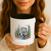 Unbothered Moo Deng Bouncy Pig Meme Cute Baby Hippo Viral Mug