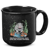 Unbothered Moo Deng Bouncy Pig Meme Cute Baby Hippo Viral 15oz Campfire Ceramic Mug