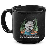Unbothered Moo Deng Bouncy Pig Meme Cute Baby Hippo Viral 15oz Campfire Ceramic Mug