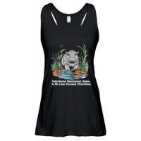 Unbothered Moo Deng Bouncy Pig Meme Cute Baby Hippo Viral Ladies Essential Flowy Tank