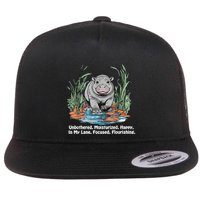 Unbothered Moo Deng Bouncy Pig Meme Cute Baby Hippo Viral Flatbill Hat