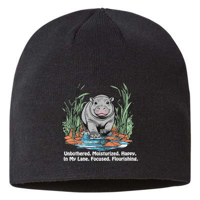 Unbothered Moo Deng Bouncy Pig Meme Cute Baby Hippo Viral Sustainable Beanie