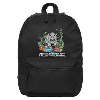 Unbothered Moo Deng Bouncy Pig Meme Cute Baby Hippo Viral 16 in Basic Backpack