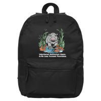Unbothered Moo Deng Bouncy Pig Meme Cute Baby Hippo Viral 16 in Basic Backpack
