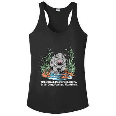 Unbothered Moo Deng Bouncy Pig Meme Cute Baby Hippo Viral Ladies PosiCharge Competitor Racerback Tank