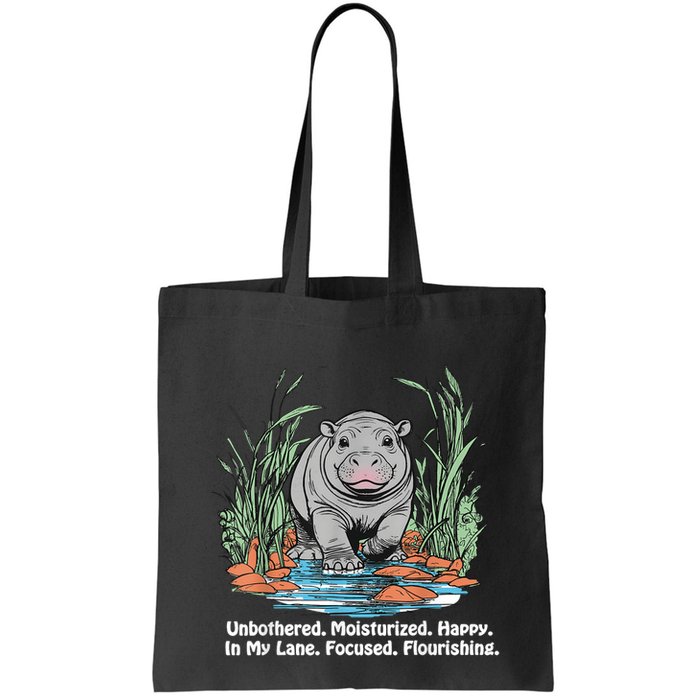 Unbothered Moo Deng Bouncy Pig Meme Cute Baby Hippo Viral Bag