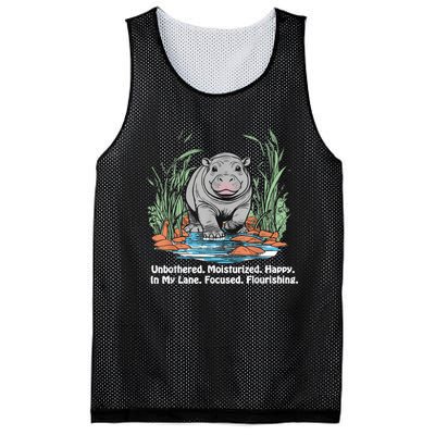 Unbothered Moo Deng Bouncy Pig Meme Cute Baby Hippo Viral Mesh Reversible Basketball Jersey Tank