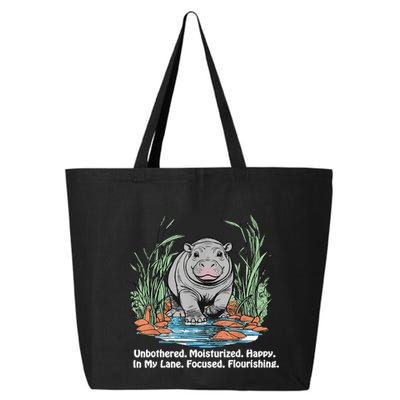 Unbothered Moo Deng Bouncy Pig Meme Cute Baby Hippo Viral 25L Jumbo Tote
