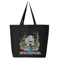 Unbothered Moo Deng Bouncy Pig Meme Cute Baby Hippo Viral 25L Jumbo Tote
