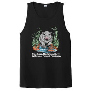 Unbothered Moo Deng Bouncy Pig Meme Cute Baby Hippo Viral PosiCharge Competitor Tank