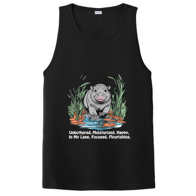 Unbothered Moo Deng Bouncy Pig Meme Cute Baby Hippo Viral PosiCharge Competitor Tank