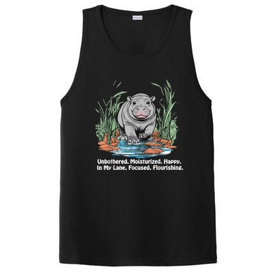 Unbothered Moo Deng Bouncy Pig Meme Cute Baby Hippo Viral PosiCharge Competitor Tank