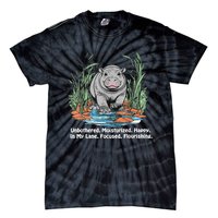 Unbothered Moo Deng Bouncy Pig Meme Cute Baby Hippo Viral Tie-Dye T-Shirt