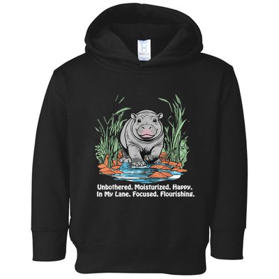 Unbothered Moo Deng Bouncy Pig Meme Cute Baby Hippo Viral Toddler Hoodie