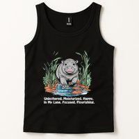 Unbothered Moo Deng Bouncy Pig Meme Cute Baby Hippo Viral Tank Top
