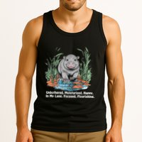 Unbothered Moo Deng Bouncy Pig Meme Cute Baby Hippo Viral Tank Top