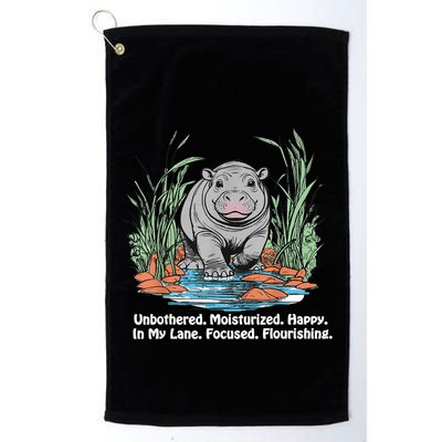 Unbothered Moo Deng Bouncy Pig Meme Cute Baby Hippo Viral Golf Towel