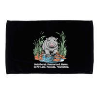 Unbothered Moo Deng Bouncy Pig Meme Cute Baby Hippo Viral Microfiber Hand Towel