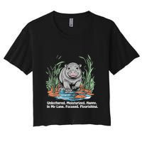 Unbothered Moo Deng Bouncy Pig Meme Cute Baby Hippo Viral Crop Top