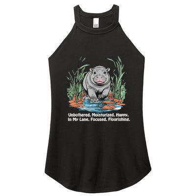 Unbothered Moo Deng Bouncy Pig Meme Cute Baby Hippo Viral Women's Perfect Tri Rocker Tank