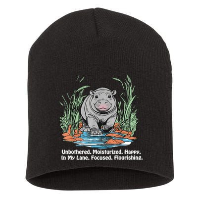 Unbothered Moo Deng Bouncy Pig Meme Cute Baby Hippo Viral Short Acrylic Beanie