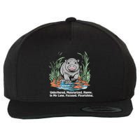 Unbothered Moo Deng Bouncy Pig Meme Cute Baby Hippo Viral Wool Snapback Cap