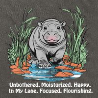 Unbothered Moo Deng Bouncy Pig Meme Cute Baby Hippo Viral Cotton Canvas Backpack