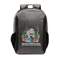 Unbothered Moo Deng Bouncy Pig Meme Cute Baby Hippo Viral Vector Backpack